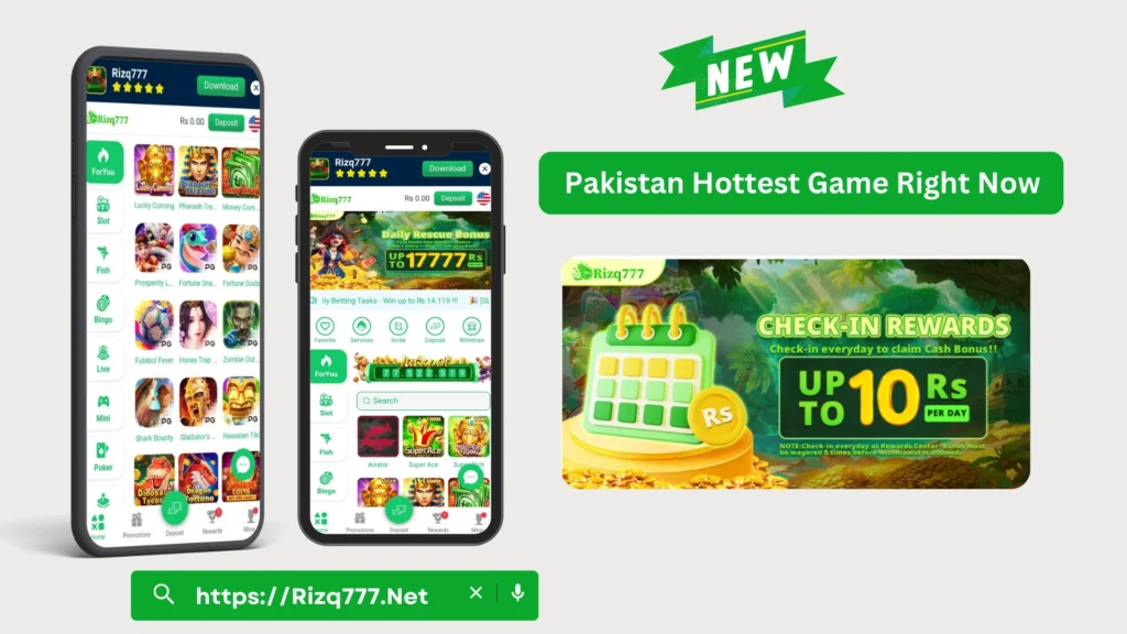 Pakistan’s hottest real cash game Rizq777 – check-in daily for rewards up to Rs 10